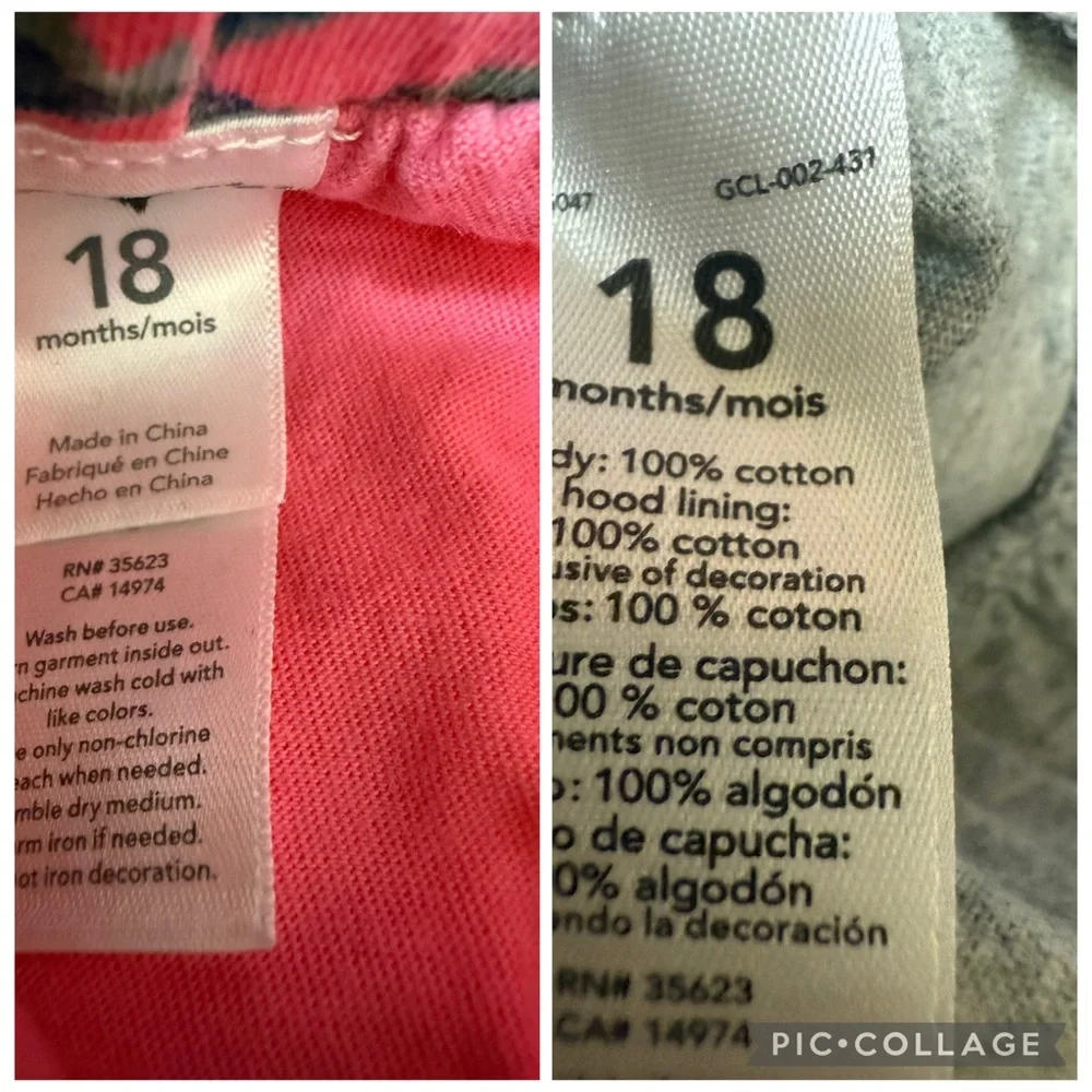 Carter's Toddler Girls Hoodie and Floral Skirt Outfit Size 18 Months